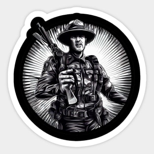 Soldier with gun Sticker